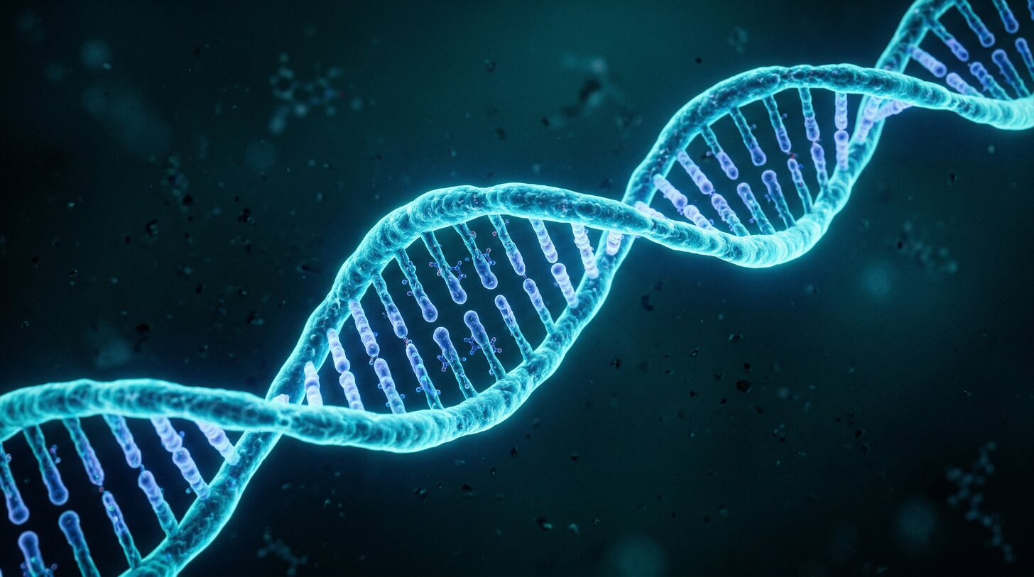 DNA double helix representing whole genome sequencing and precision medicine