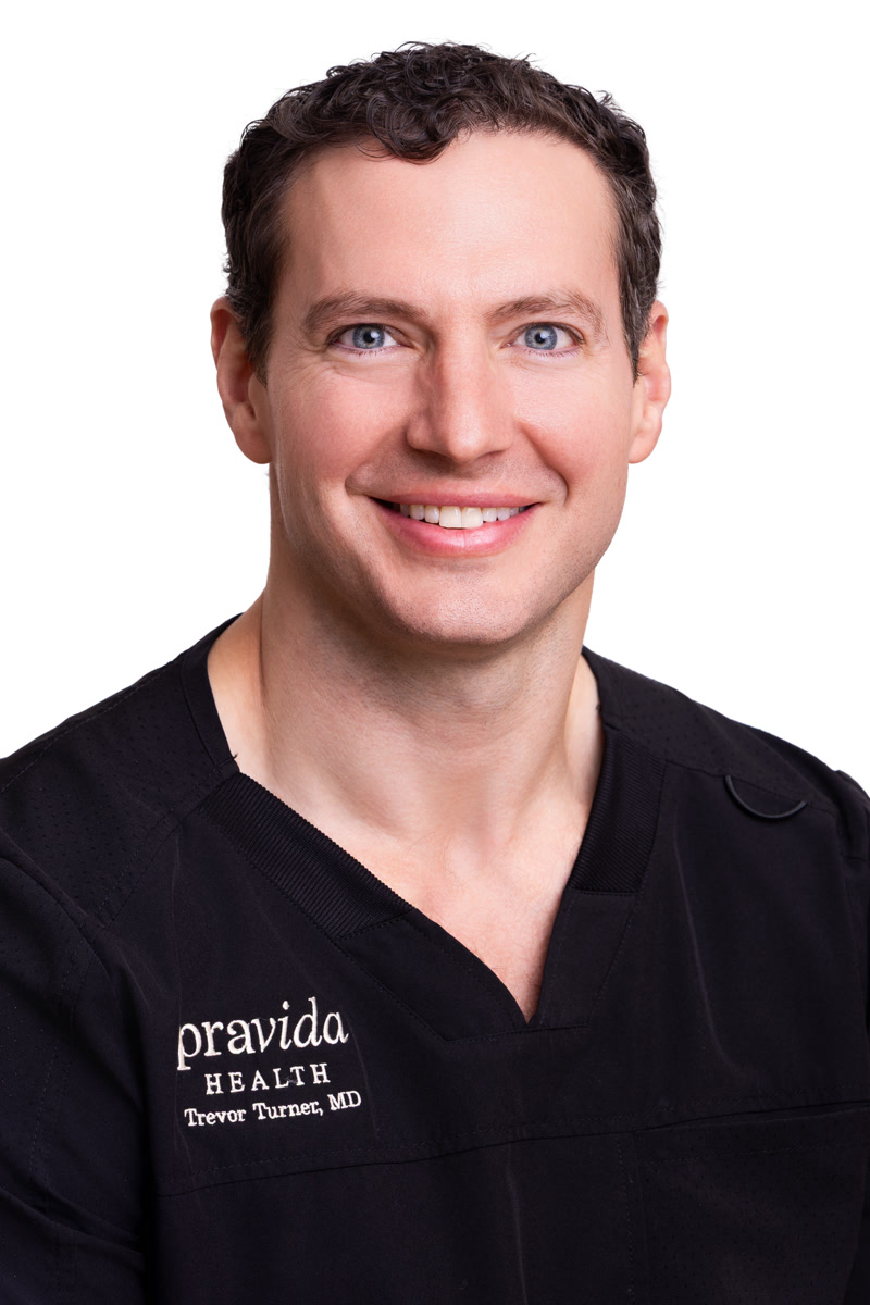 Dr. Trevor Turner, MD — Board-certified physician at Pravida Health specializing in precision medicine, regenerative orthopedics, and longevity optimization