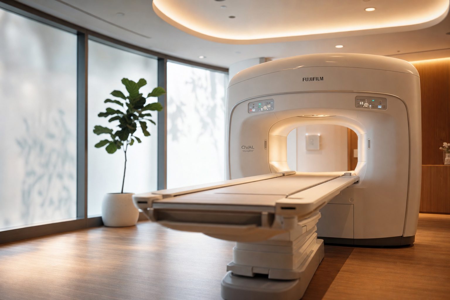 Modern open-bore MRI scanner in a premium imaging suite — full-body MRI screening at Pravida Health